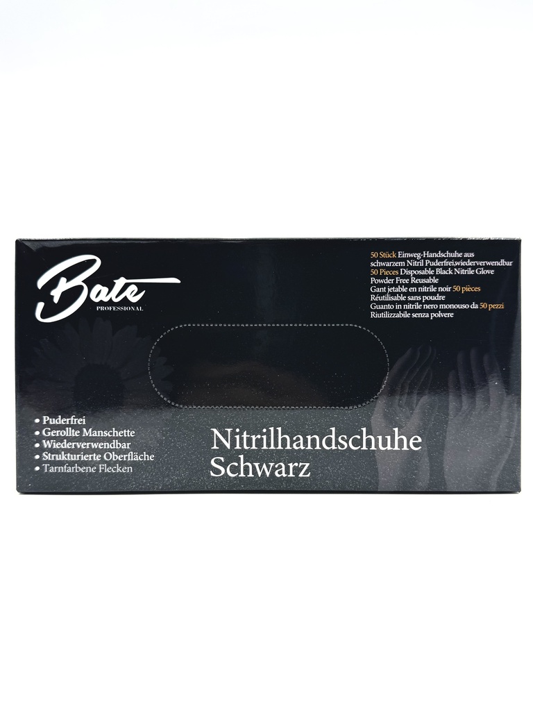 [MGN-H401L] Bate Nitrile Gloves Black L