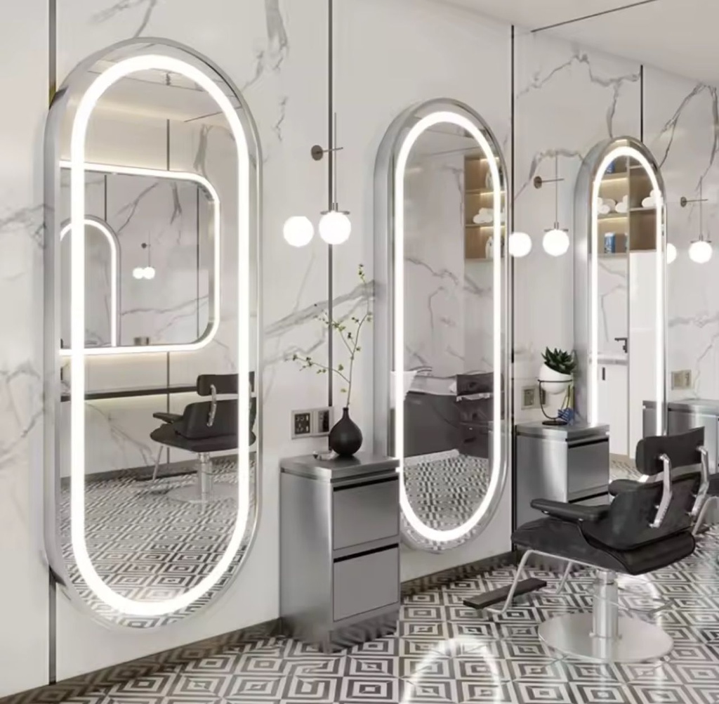 [THM-04] Miroir Bate 170*80 avec cadre ARGENT THM-04