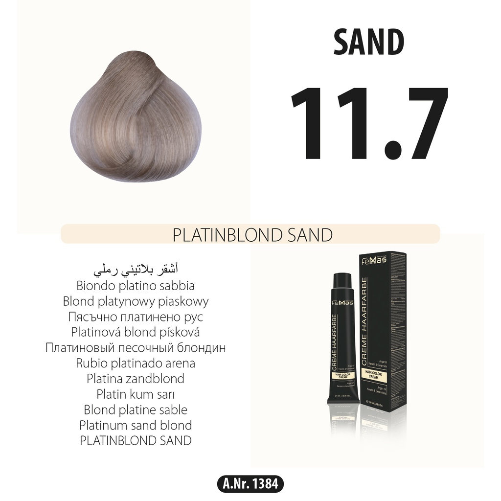 Femmas (11.7) Hair Color Platinum Blonde Sand 100ml