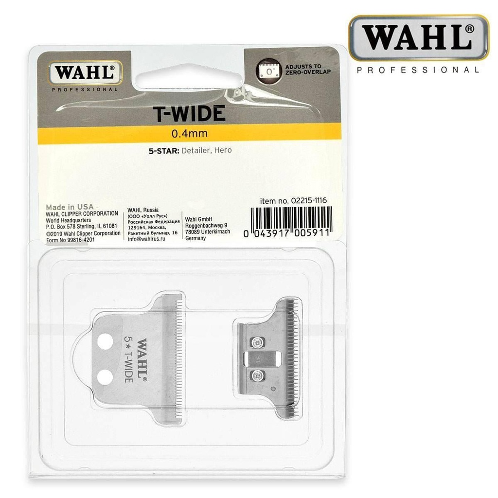 [02215-1116] Wahl Schneidsatz T-Wide Blade Set / 0,4 mm