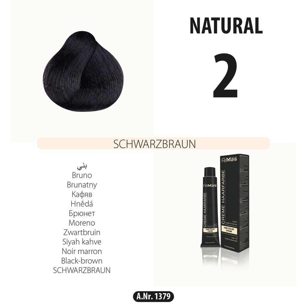 [Fem16] Femmas (2) coloration cheveux noir brun 100 ml