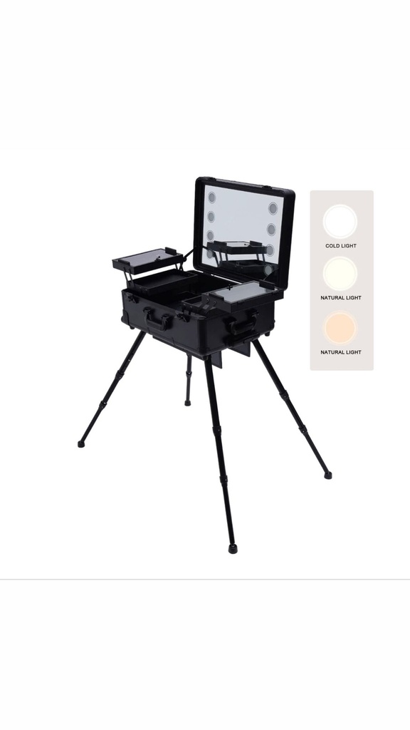 [Bt:191] Bate Schminkkoffer Trolley Mit LED-Spiegel, Bluetooth-Lautsprecher Eva L