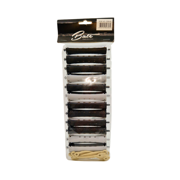 Bate hair rollers 12 pieces black and white
