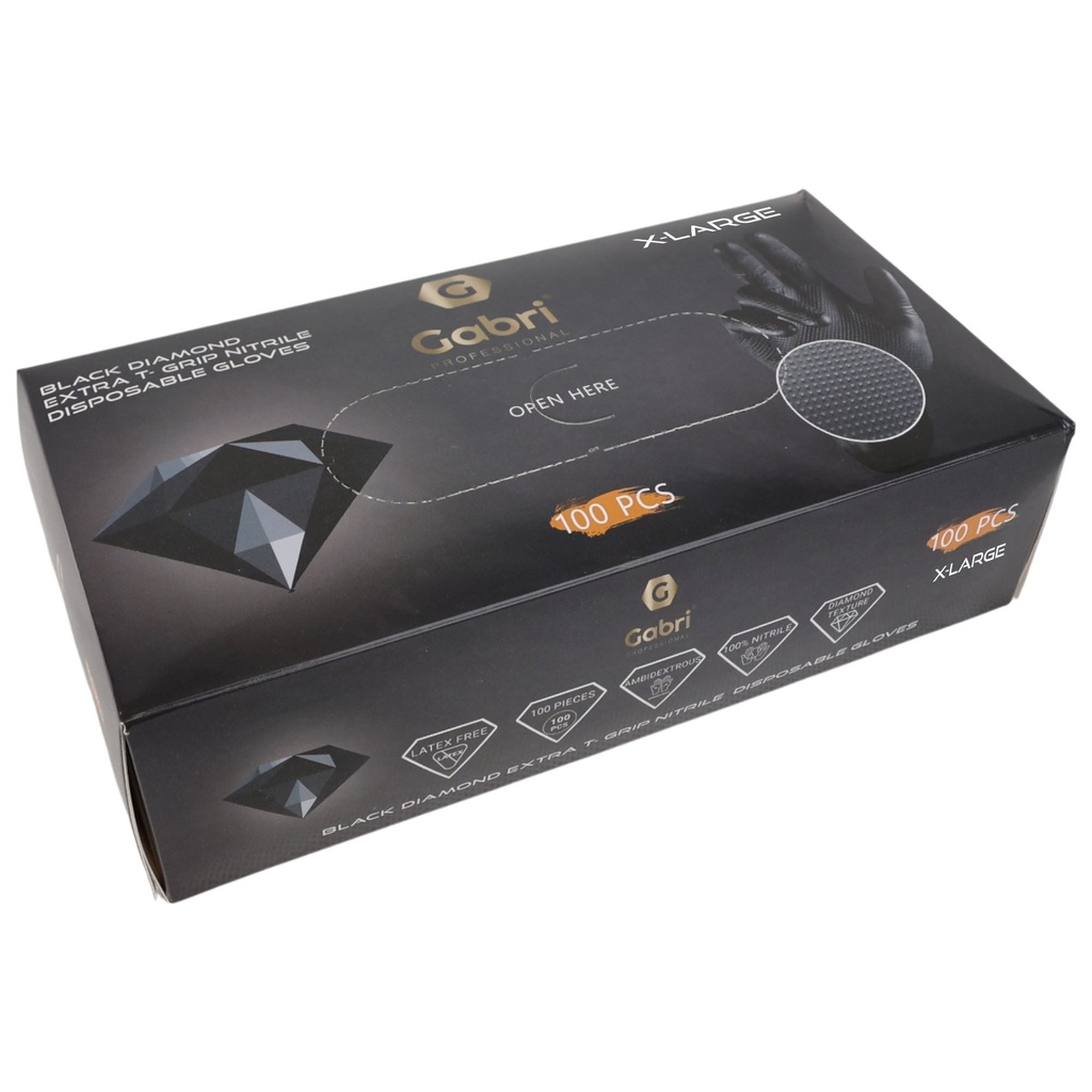 [ESN-003253] Gabri Extra T-Grip Nitrilhandschuhe Schwarz XL