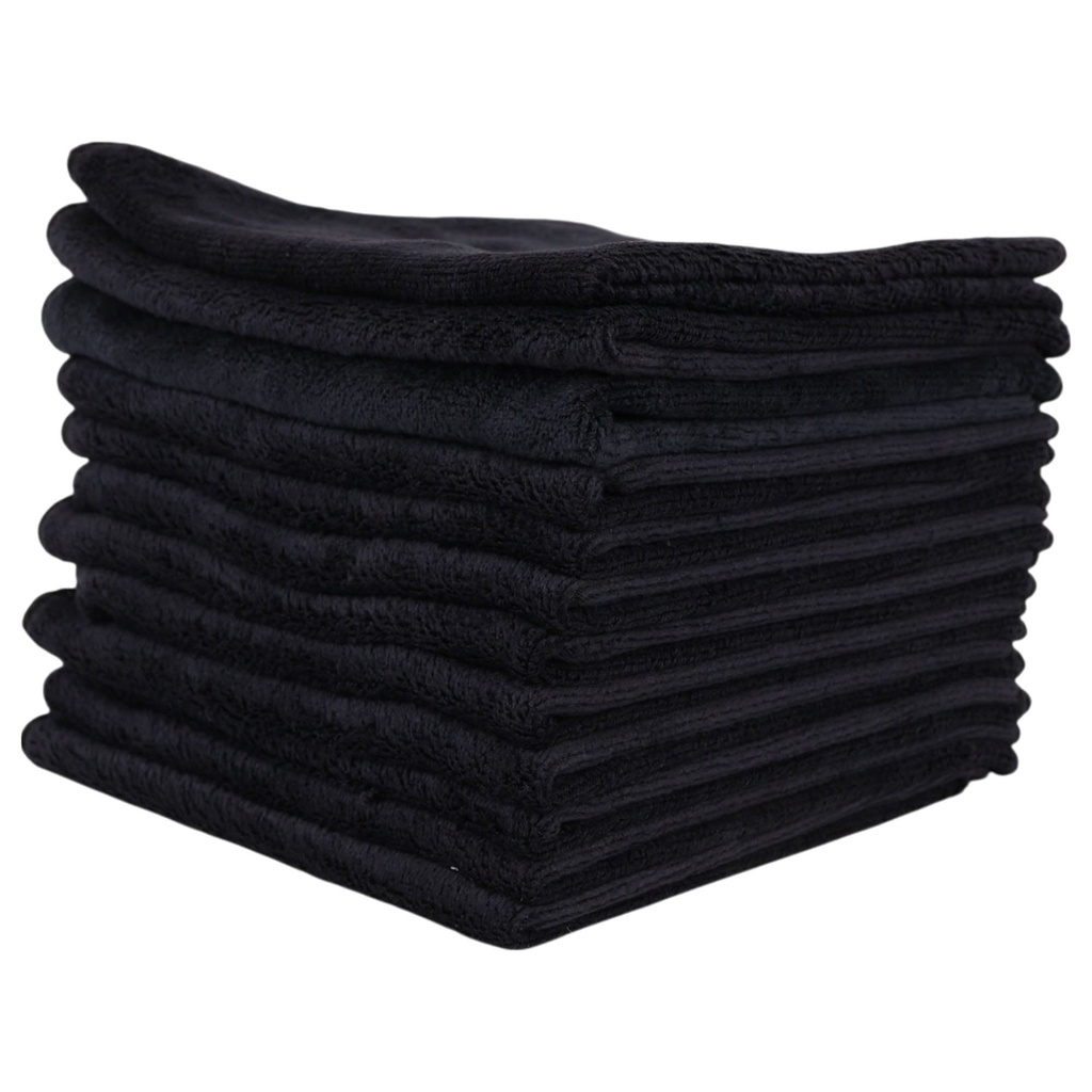 [BATE-003012] Bate Asciugamano Viso in Microfibra 35x35cm Nero 12pz