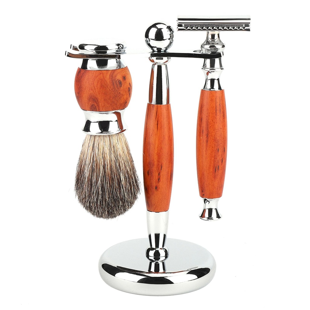 [AA852] Bate Beard Shaving Set Dunkel Wood