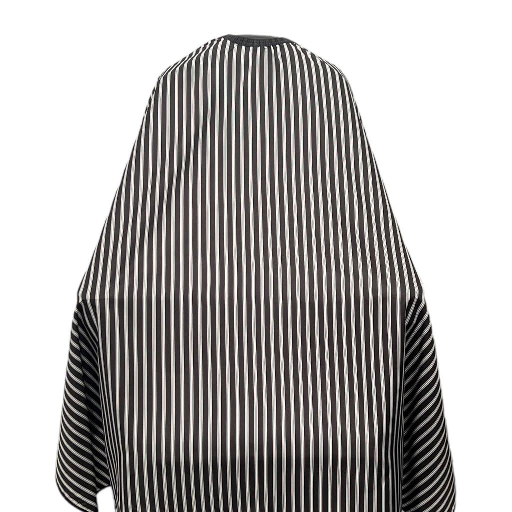 Gabri Barbershop Umhang Streifen schwarz und weiß 140x160 