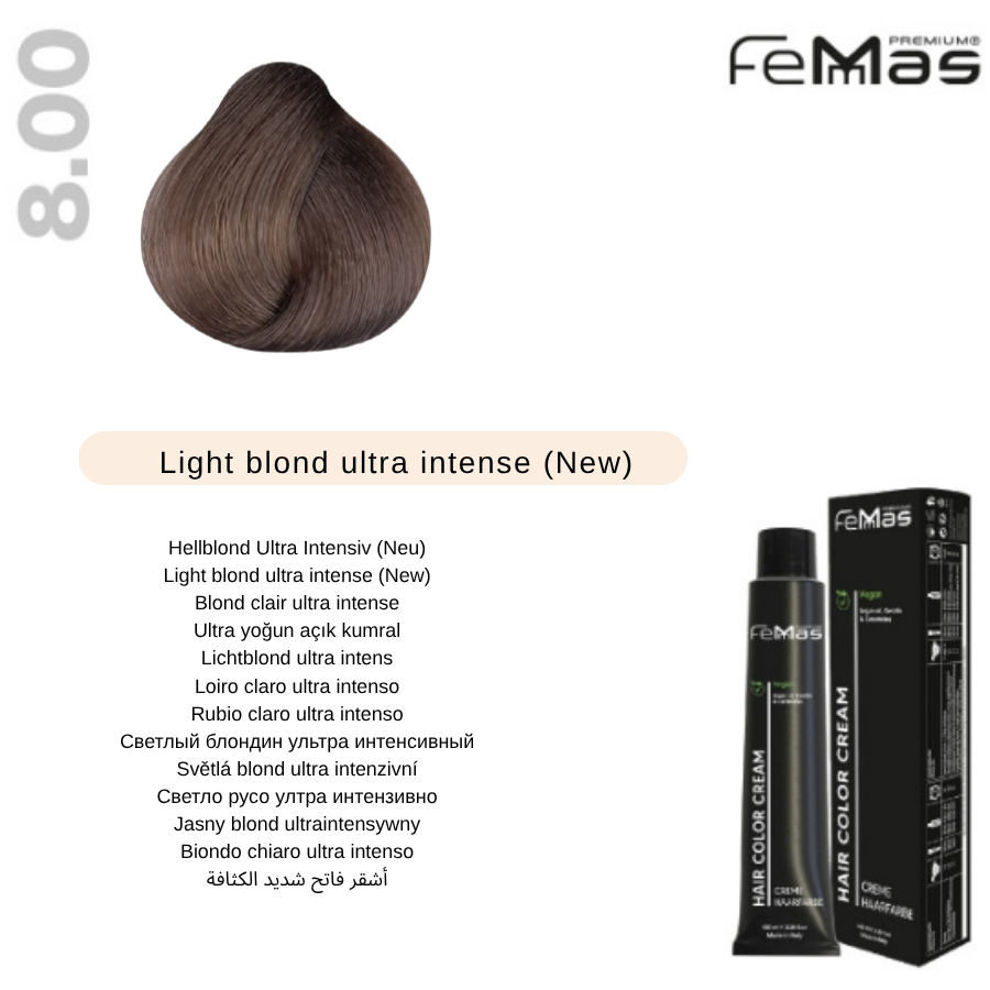 [Fem137] Femmas (8.00) Hair Color Light Blond Ultra Intensive 100ml 
