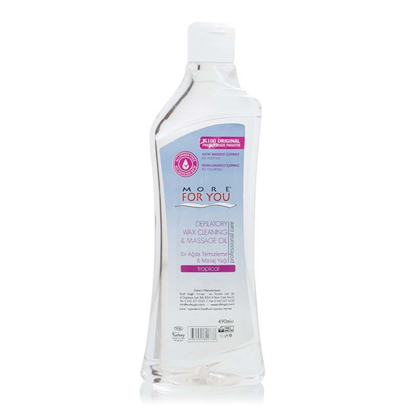 Mehr für dich Depilatory Wax Cleaning & Massage Oil 490ml Tropical