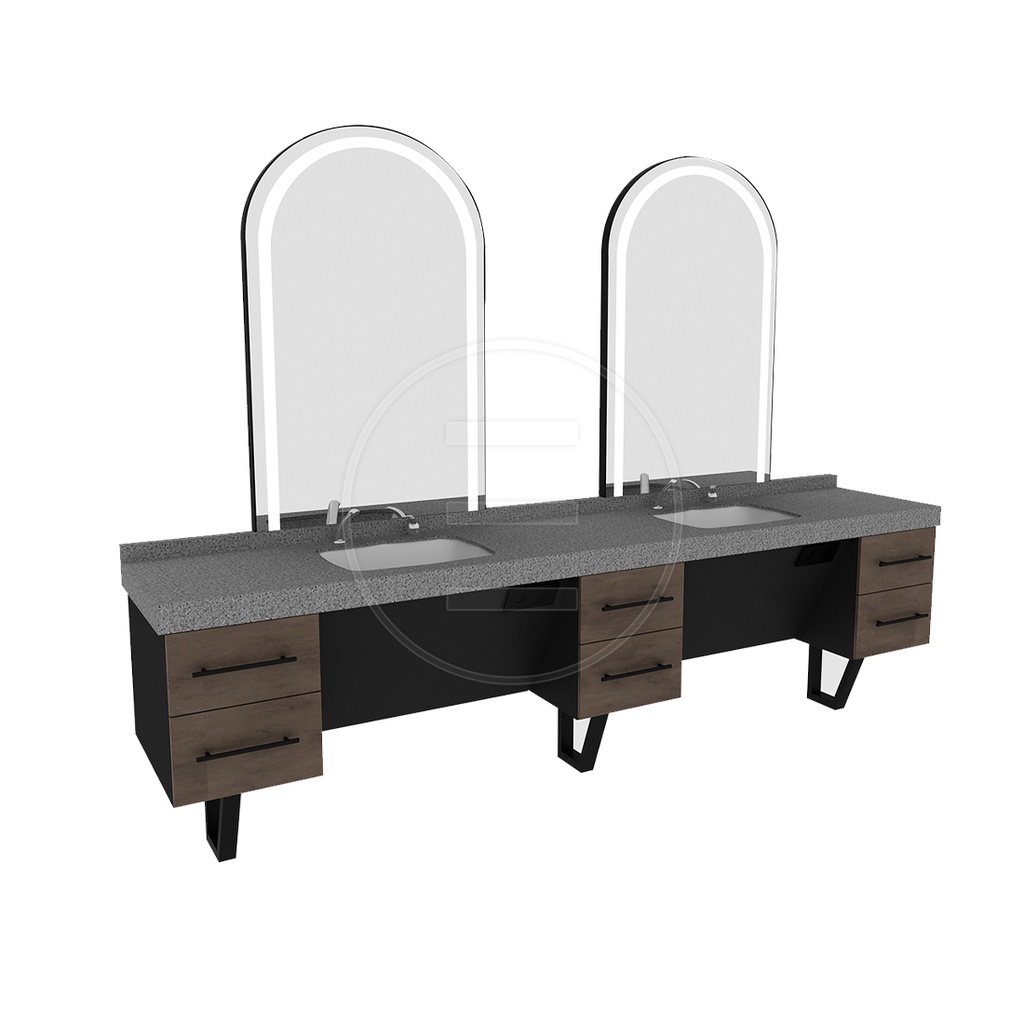 [ALP:1401] Alpeda-Dune Black (p.p) Barber Station Unit