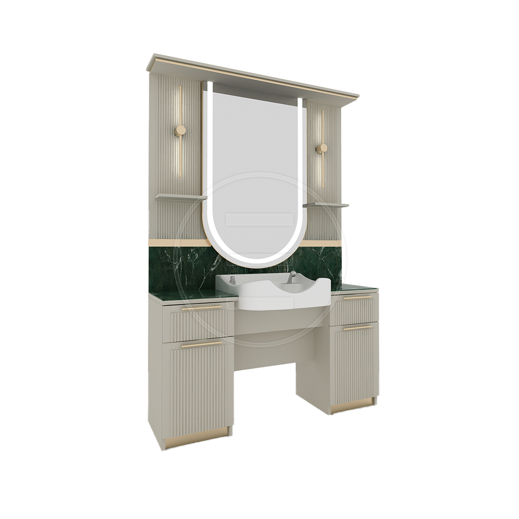[ALP:1409] Alpede Royal Beige Barber Station Unit