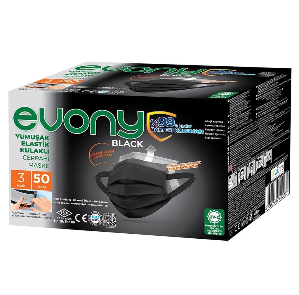 Evony Schwarze Gesichtsmaske 50 Stück