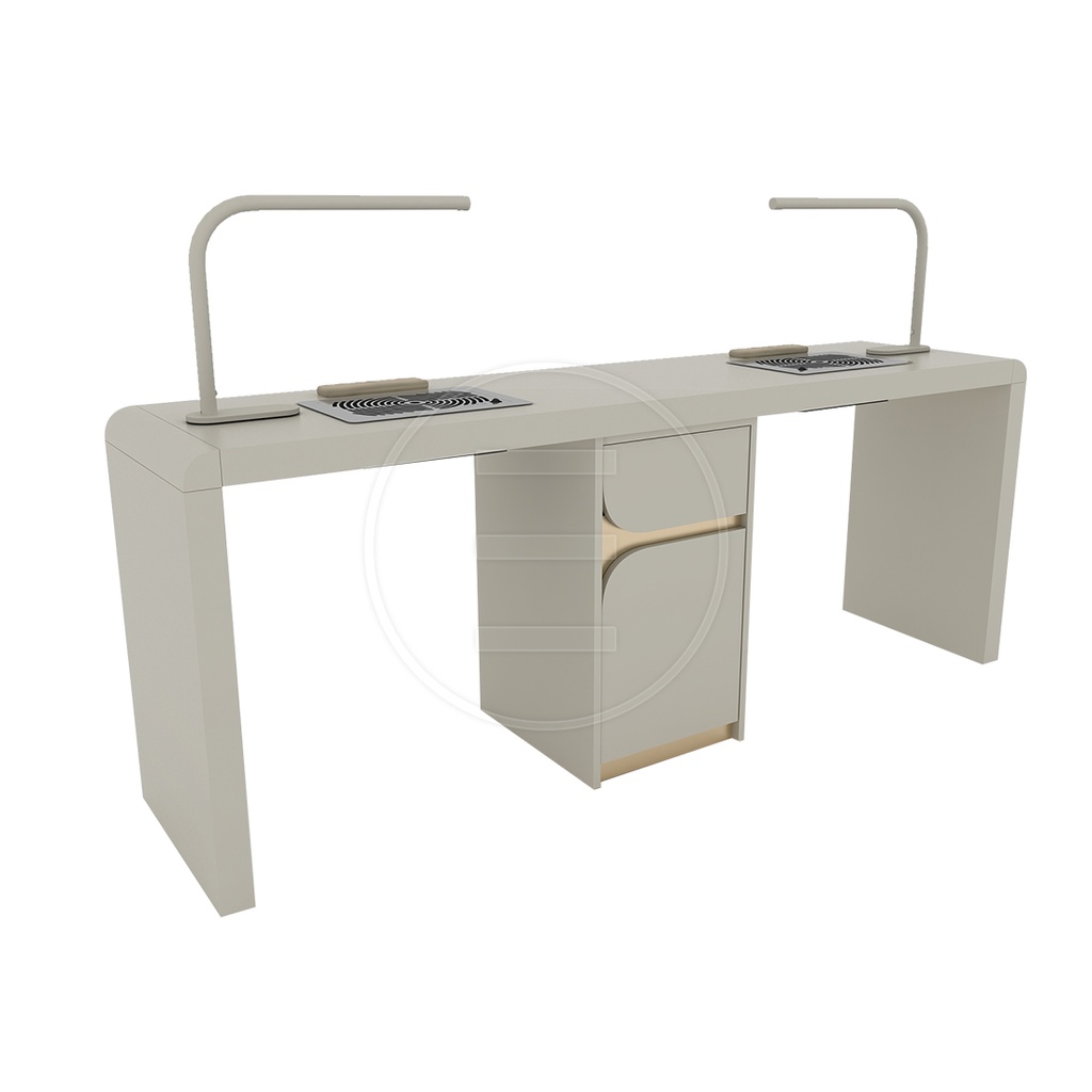 [Alp09060809] Alpeda Lilya Double Nail Station – Raffinatezza Contemporanea e Doppia Funzionalità