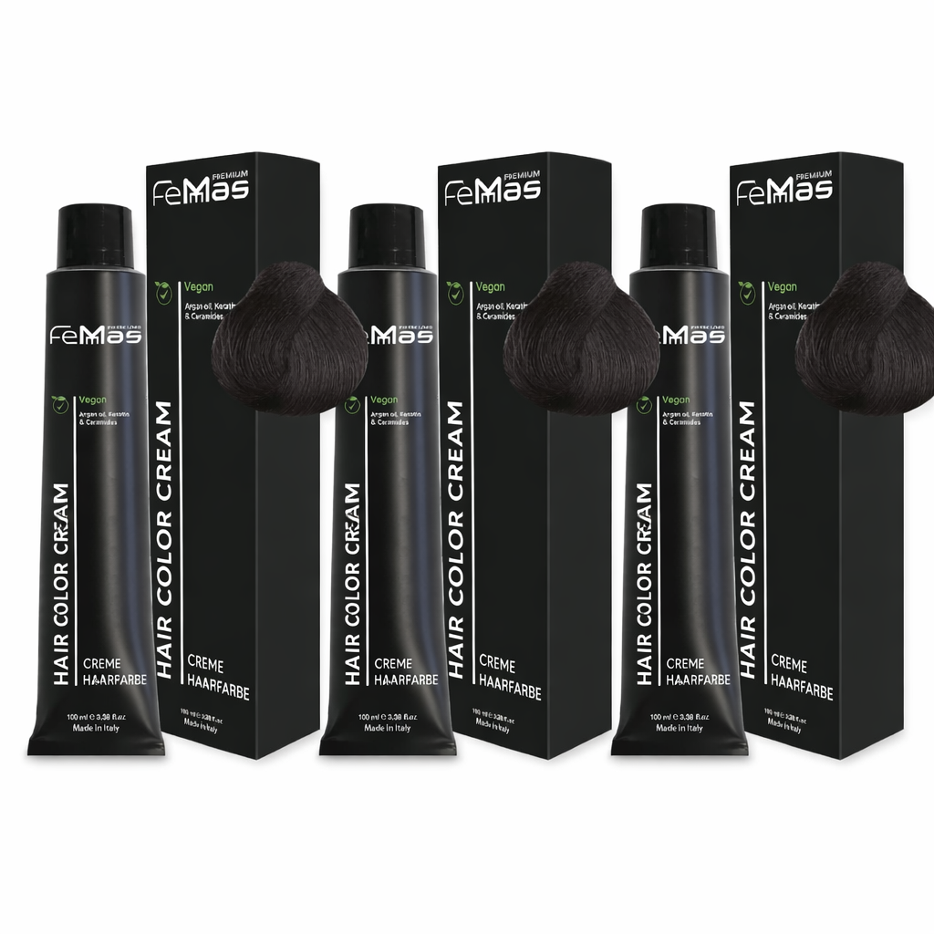 [Fem1033] Femmas (1) Tintura per capelli Nero 100ml 3 pz