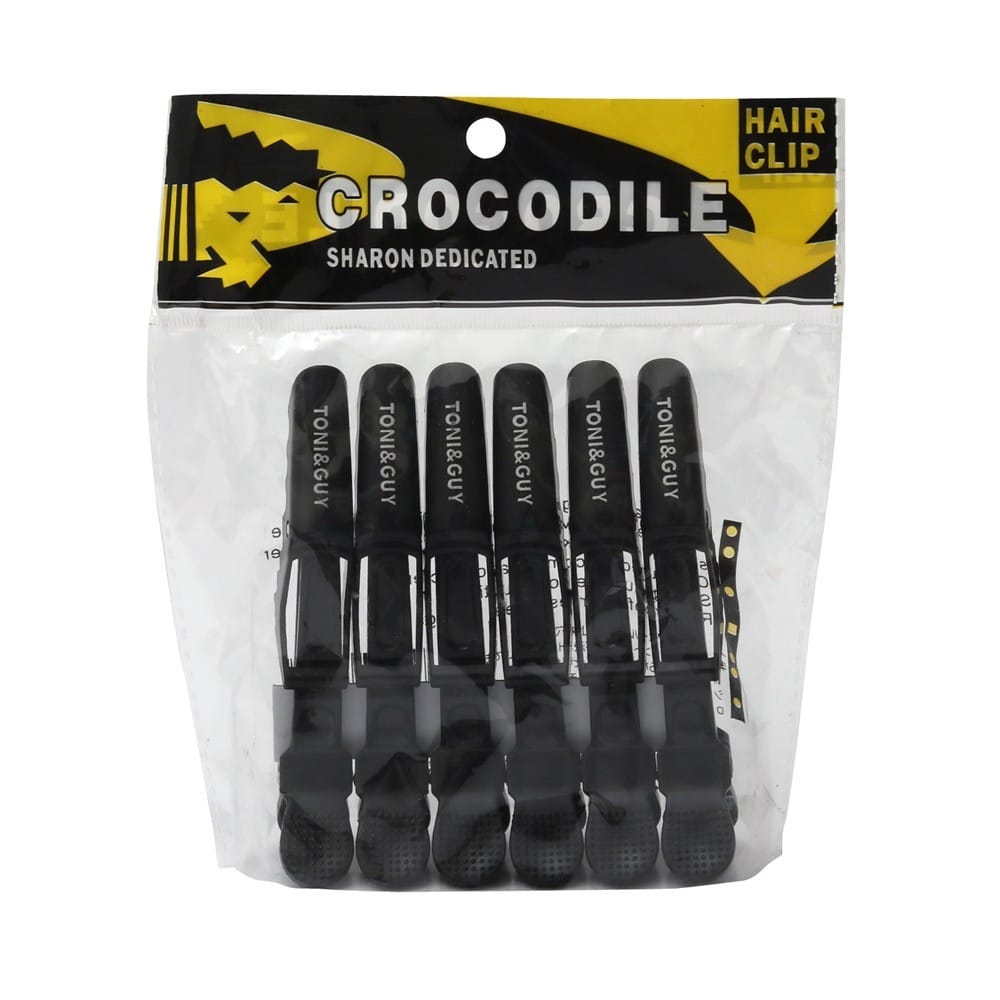 Krokodil Haarklammern (6 Stück, Farbe: Schwarz)