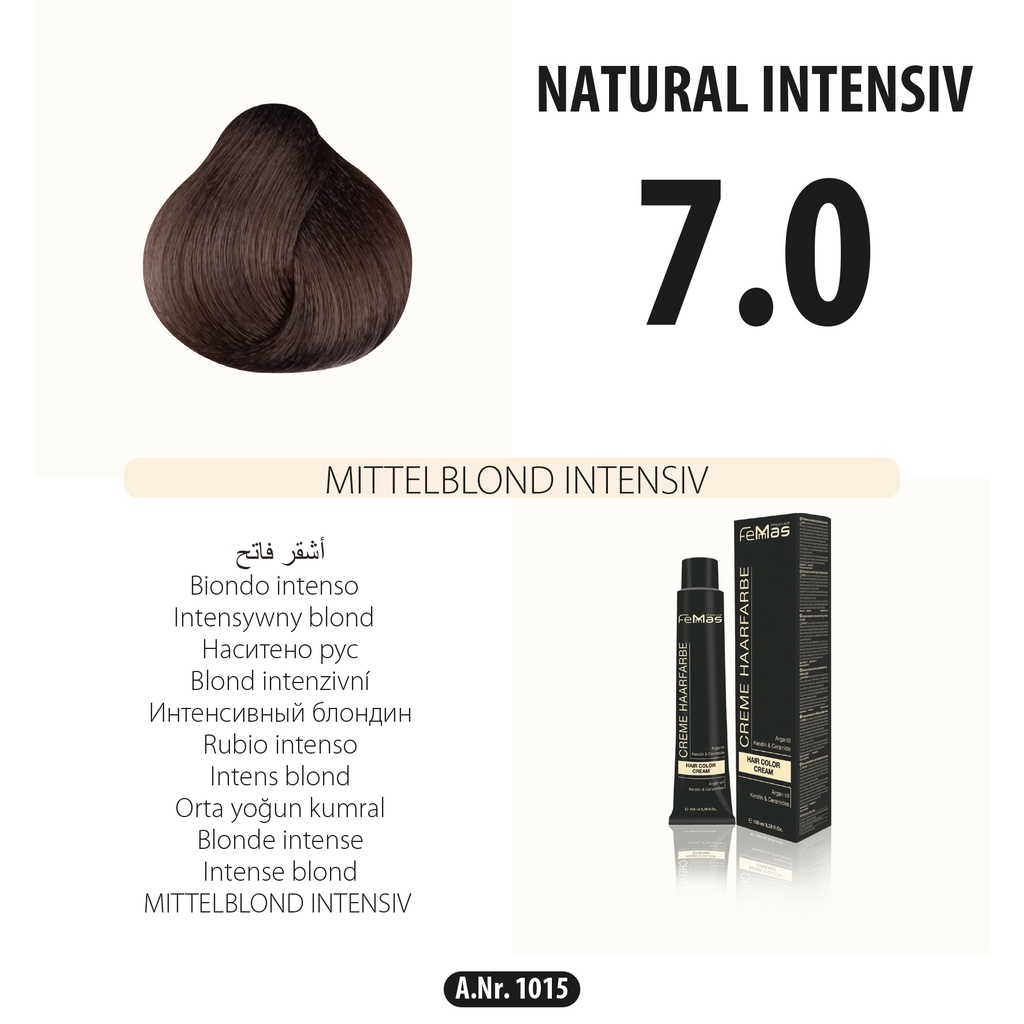 [Fem100] Femmas (7.0) Tintura per capelli Biondo Medio Intensivo 100ml