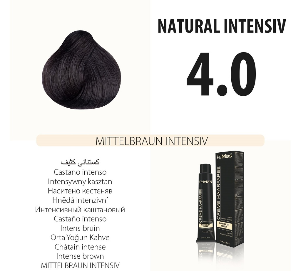 FemMas (4.0) Hair Color Medium Brown Intensıv 100ml