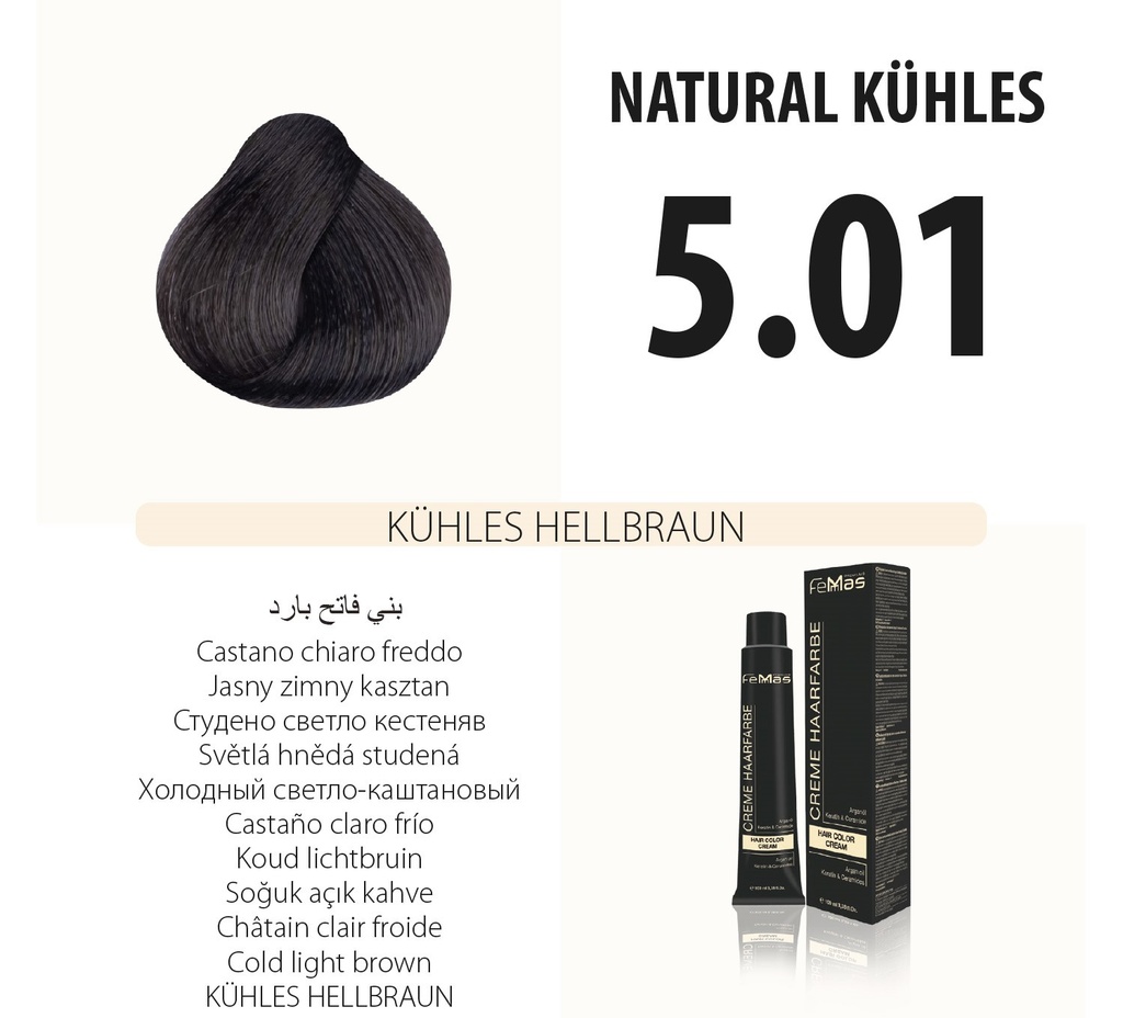 Femmas (5.01) Tinta per capelli Castano chiaro freddo 100ml