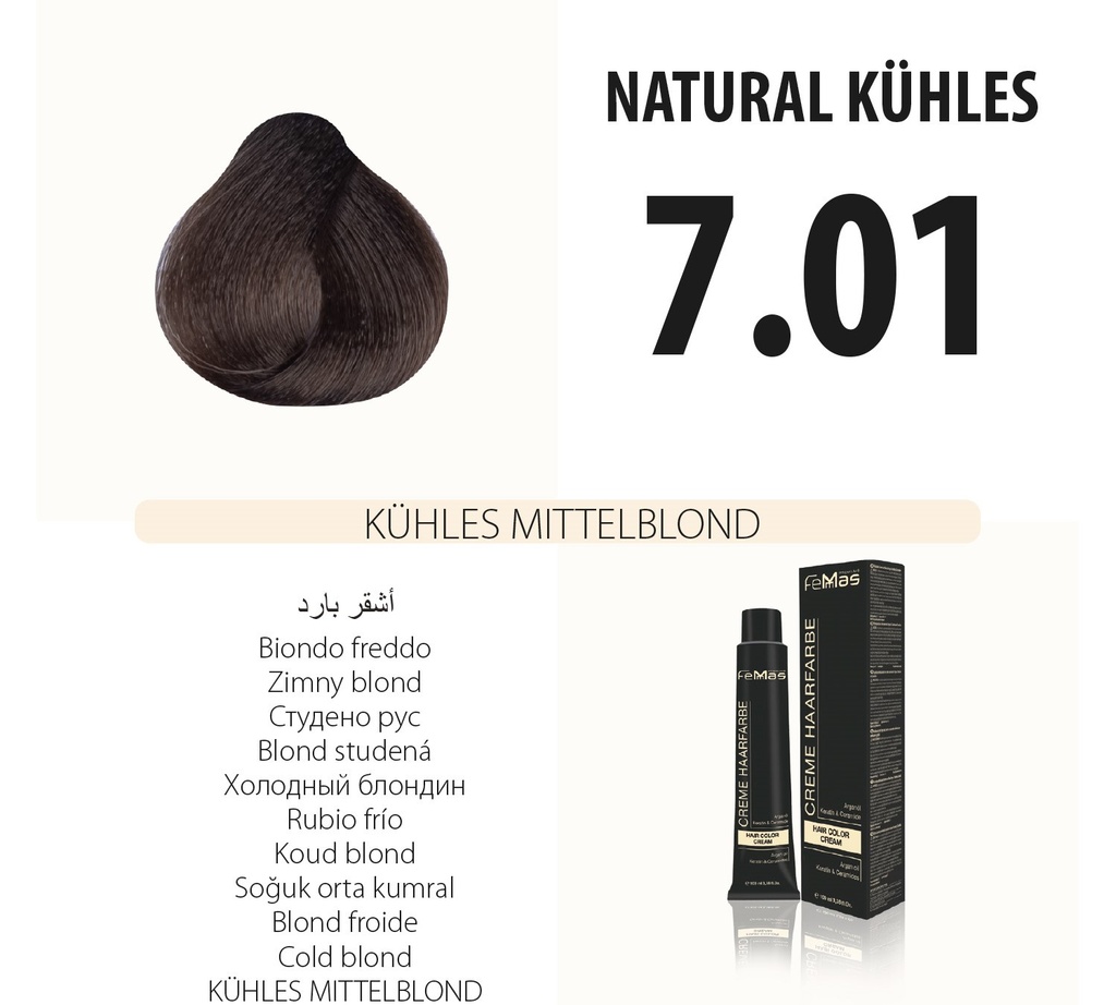 Femmas (7.01) Tinta per capelli Biondo medio freddo 100ml