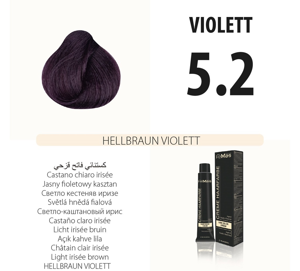 (5.2) Coloration Cheveux Châtain Clair Violet 100ml