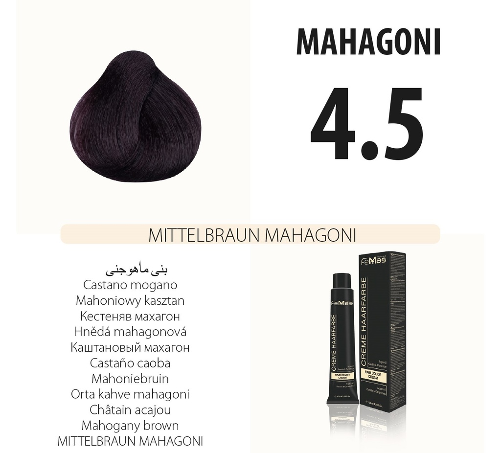 Femmas (4.5) Tinta per capelli castano medio mogano 100 ml