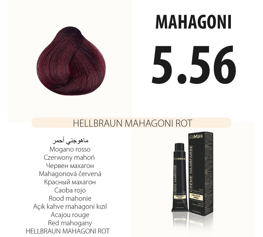 Femmas (5.56) Haarfarbe Hellbraun Mahagonı Rot  100ml