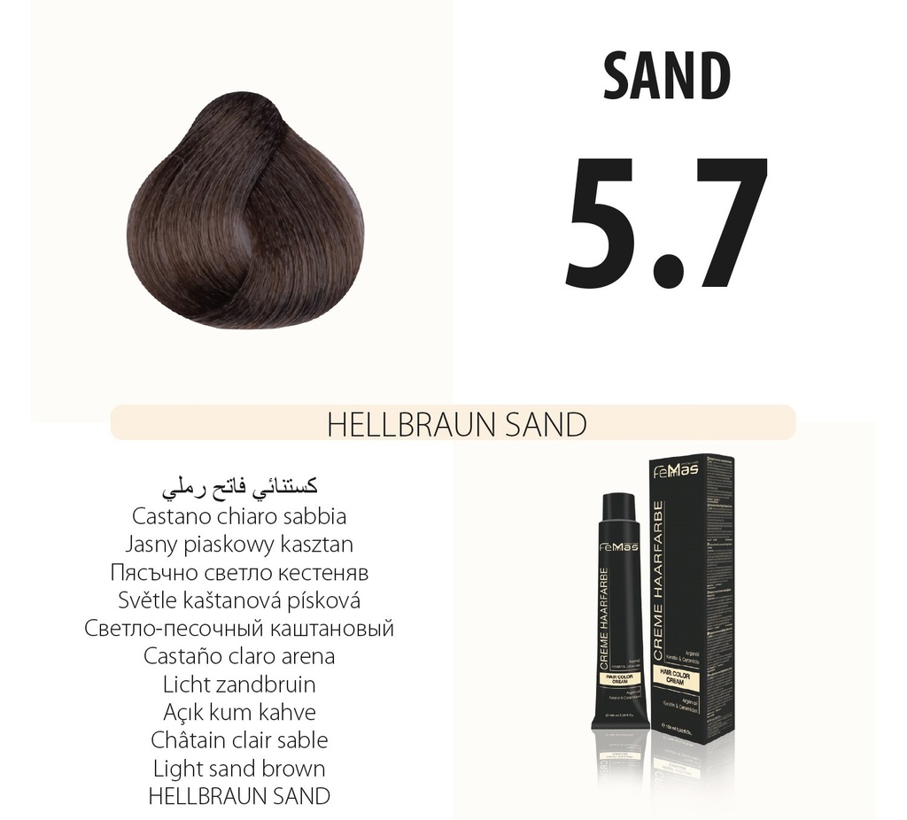 Femmas (5.7) Tinta per capelli Castano Chiaro Sabbia 100ml