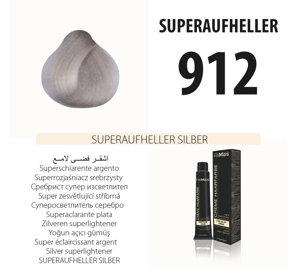 Femmas (912) Hair Color Super Brightener Silver 100ml