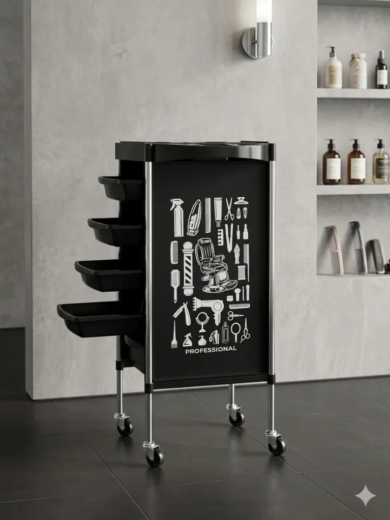 [Tro103] BATE Carrello Professionale da Lavoro – Black Edition: Stile e Ordine Senza Tempo