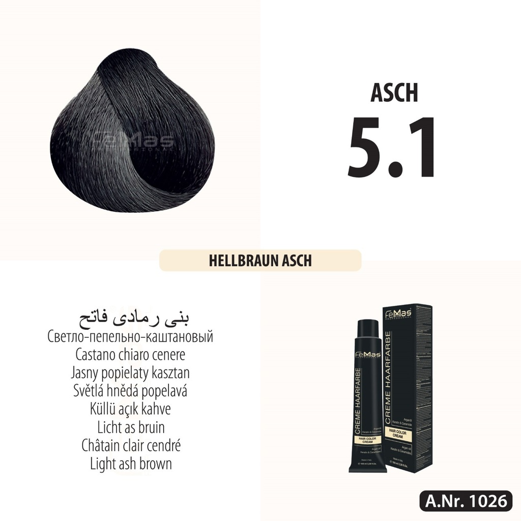 Femmas (5.1) Tinta per capelli Castano Chiaro Cenere 100ml