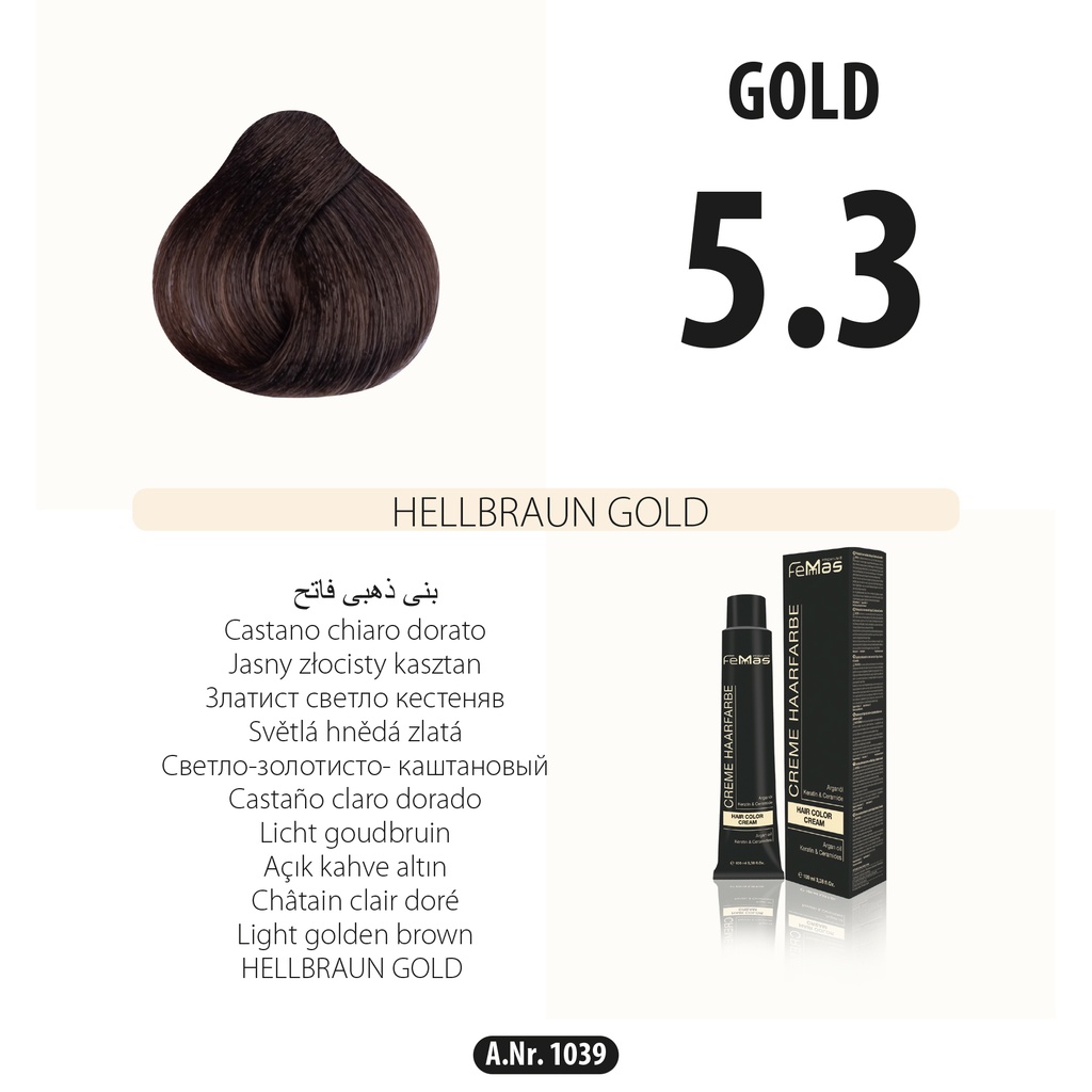 Femmas (5.3) Coloration Cheveux Châtain Clair Doré 100ml