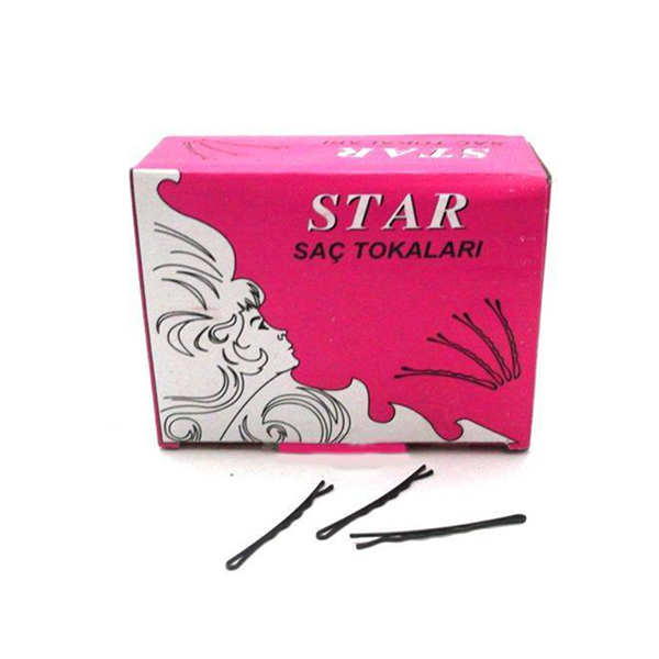 [KD-230] STAR Star Haarnadeln gewellt dünn 4cm schwarz 150 Stück