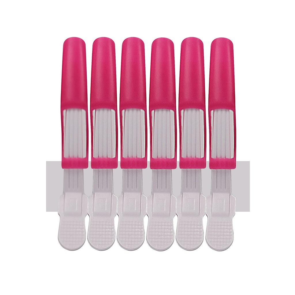 [Bt:139] Bate Croc Haarspangen Kunststoff 6 Stück (rosa-weiß)