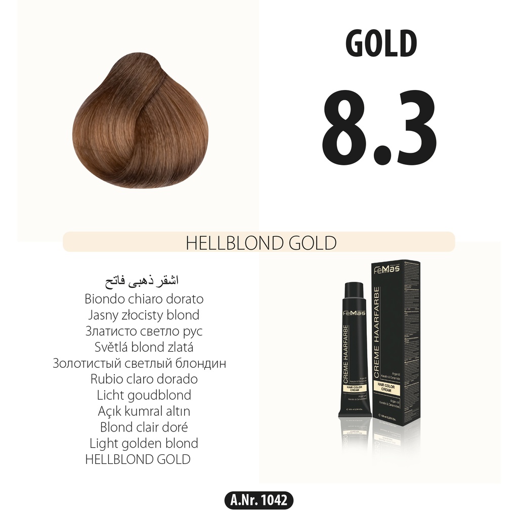 Femmas (8.3) Coloration Cheveux Blond Clair Doré 100ml