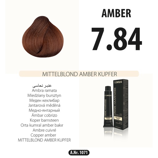 [Fem1071-] FemMas (7.84) Hair Color Medium Blonde Amber Copper 100ml