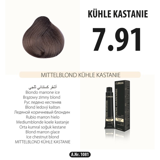 [Fem1081-] FemMas (7.91) Haarfarbe Mittelblond Kühle Kastanie 100ml