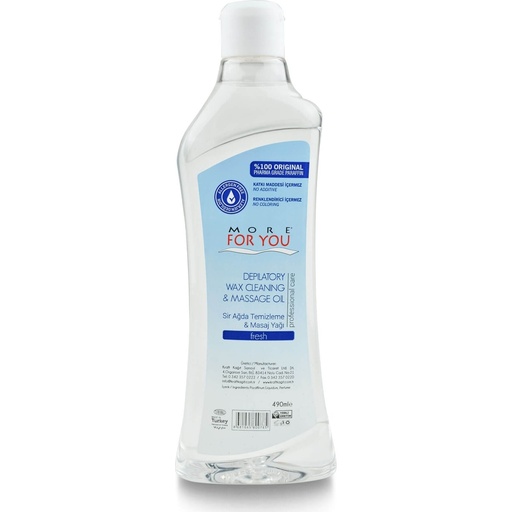 [MFY:96] Più per te Depilatory Wax Cleaning & Massage Oil 490ml Fresh