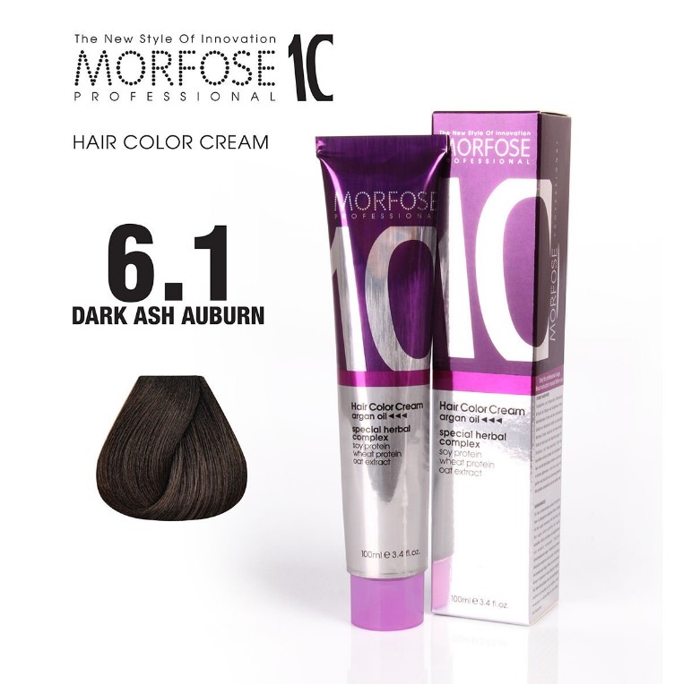 Morfose 10 (6.1) Coloration Cheveux Naturel Cendré Auburn Foncé 100 ml