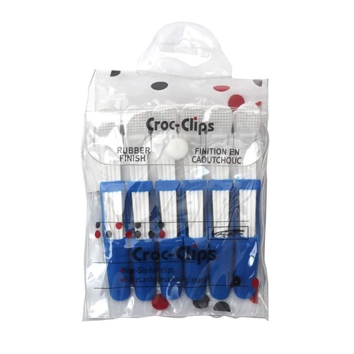 [KD-275] croc clips Croc Haar Klammern Kunststoff 6 Stück (Blau-Weiss)