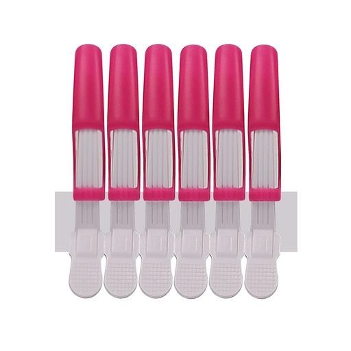 [Bt:139] Bate Croc Haar Clips Plastic 6 stk (rosa-weiss)
