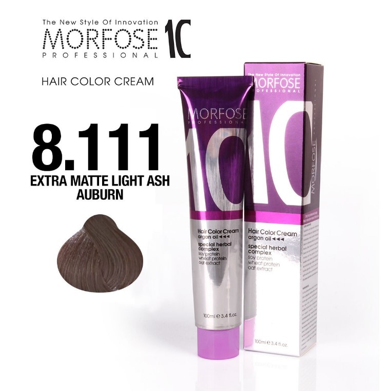 Morfose 10 (8.111) Hair Color Extra Matte Light Ash Auburn 100ml