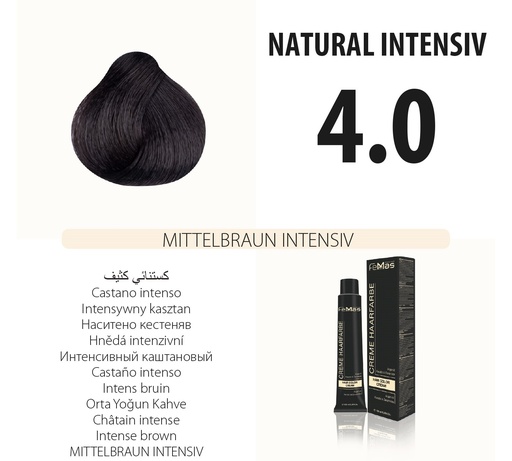 [Fem1012] FemMas (4.0) Coloration Cheveux Châtain Moyen Intensıv 100ml