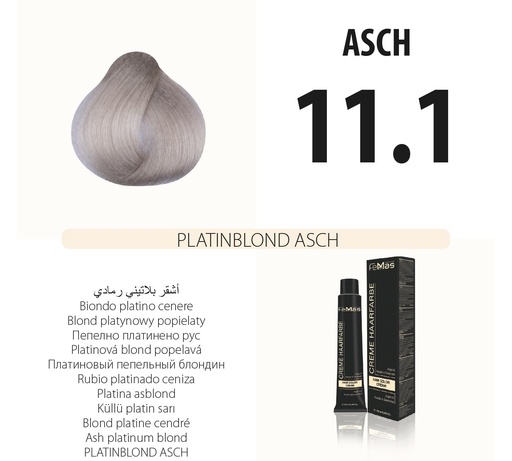 [Fem1381] FemMas (11.1) colorante per capelli biondo platino cenere 100ml