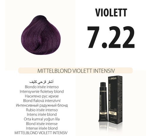 [Fem1086] FemMas (7.22) Coloration Cheveux Blond Moyen Violet Intensıv 100ml