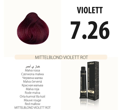 [Fem1087-] FemMas (7.26) Tinta per capelli Biondo medio Viola Rosso 100ml