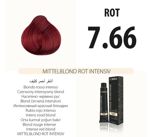 [Fem1061-] FemMas (7.66) Tinta per capelli Biondo Medio Rosso Intenso 100ml
